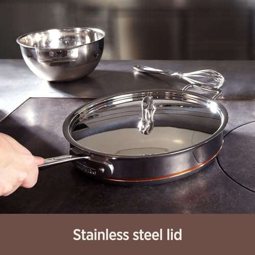 All-Clad Copper Core 5-Ply Stainless Steel Cookware Set 10 Piece Induction Oven Broiler Safe 600F Pots and Pans Silver