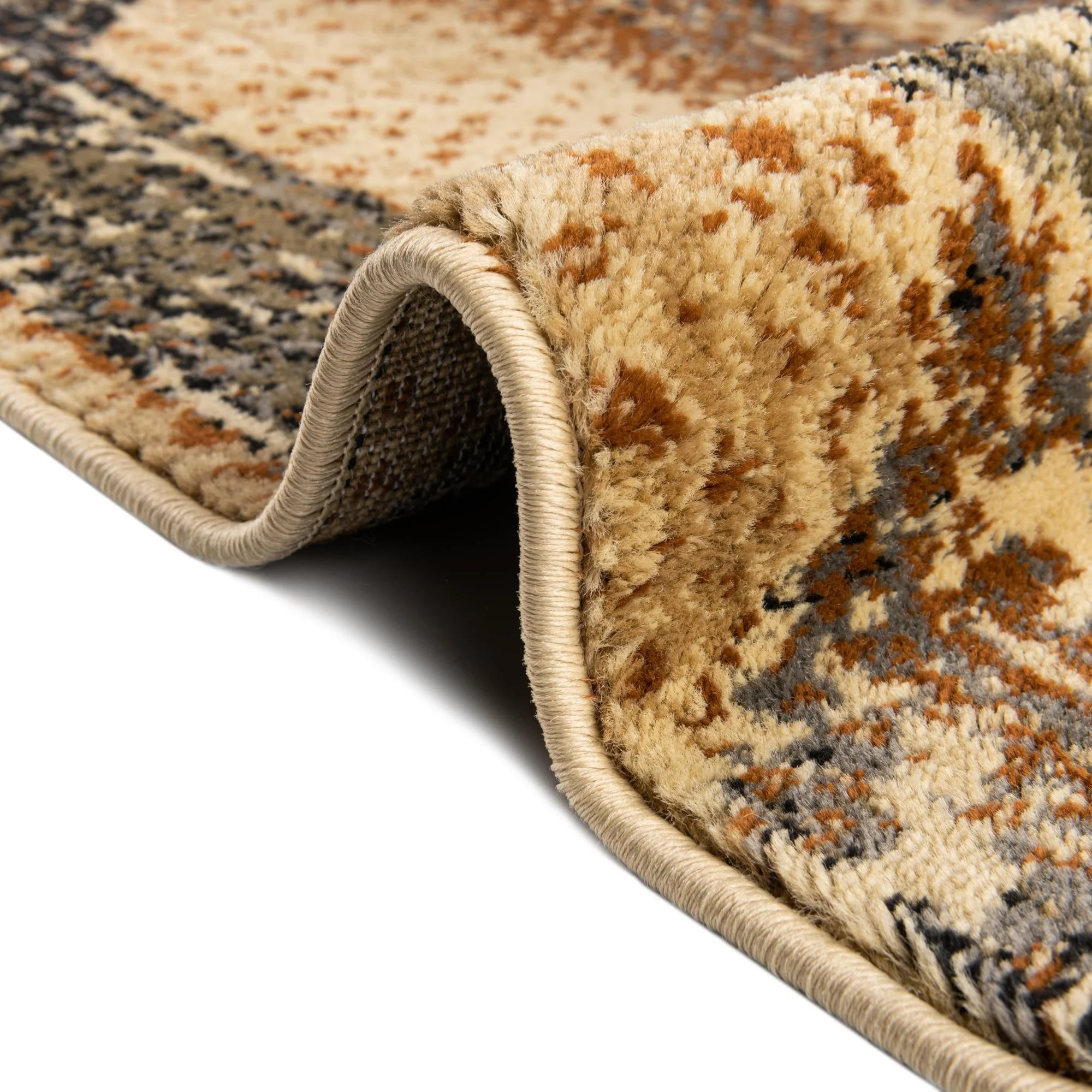 Rugs.com Saturn Collection Rug – 8 Ft Octagon Beige Cream Medium Rug Perfect For Living Rooms, Kitchens, Entryways