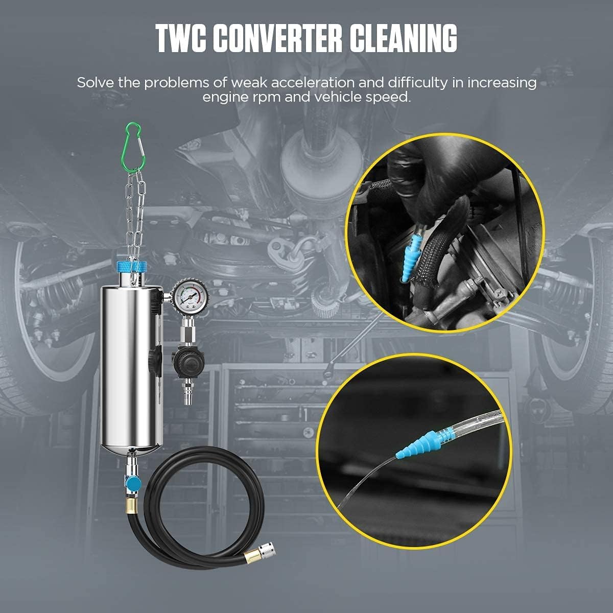 Autory Fuel Injector Cleaner Machine for Gasoline Car, Non-Dismantle Fuel System Cleaner Set with 3 Years Warranty, Fuel Injector Nozzle Flushing for EFI Throttle