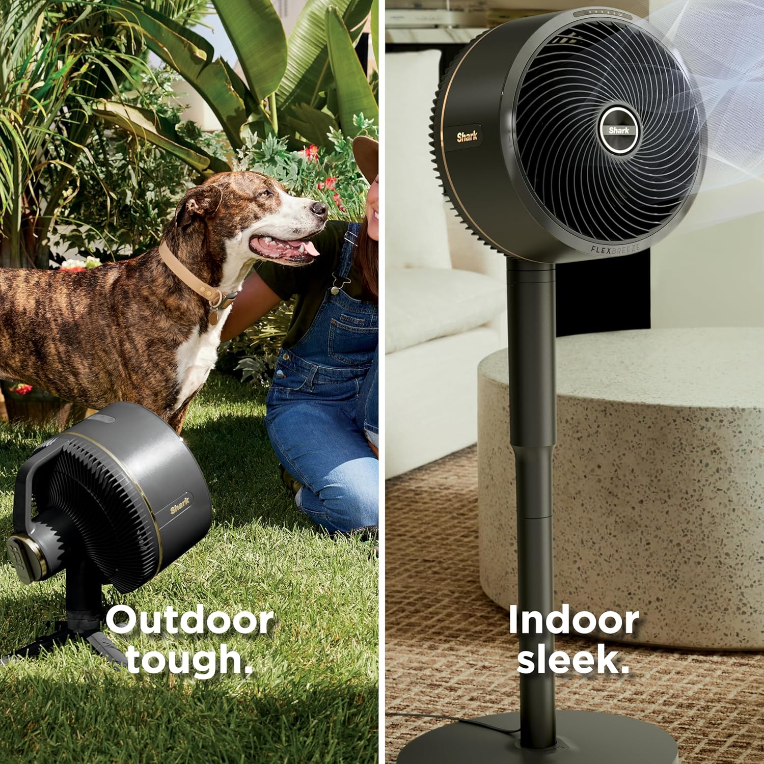 Shark FlexBreeze Pedestal & Tabletop, Indoor & Outdoor, Portable, Oscillating Fan with Remote, Quiet, Powerful, Corded & Cordless with InstaCool Misting Attachment, FA222