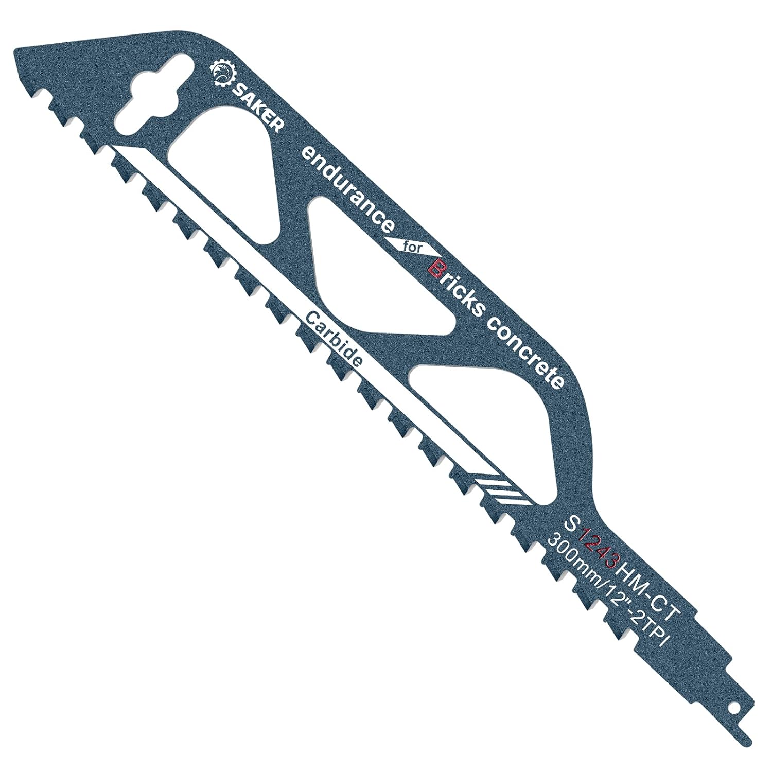 Saker Saw Blade-Demolition Masonry Reciprocating Hard Alloy Saw Blades for Cutting Wood,Porous Concrete,Brick 12”/300mm Pack of 2