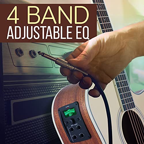 Pyle Premium Acoustic-Electric Guitar Kit, 4/4 Full Size Dreadnought Cutaway with 4-Band EQ, Premium Accessory Set, 41" Spruce Mahogany