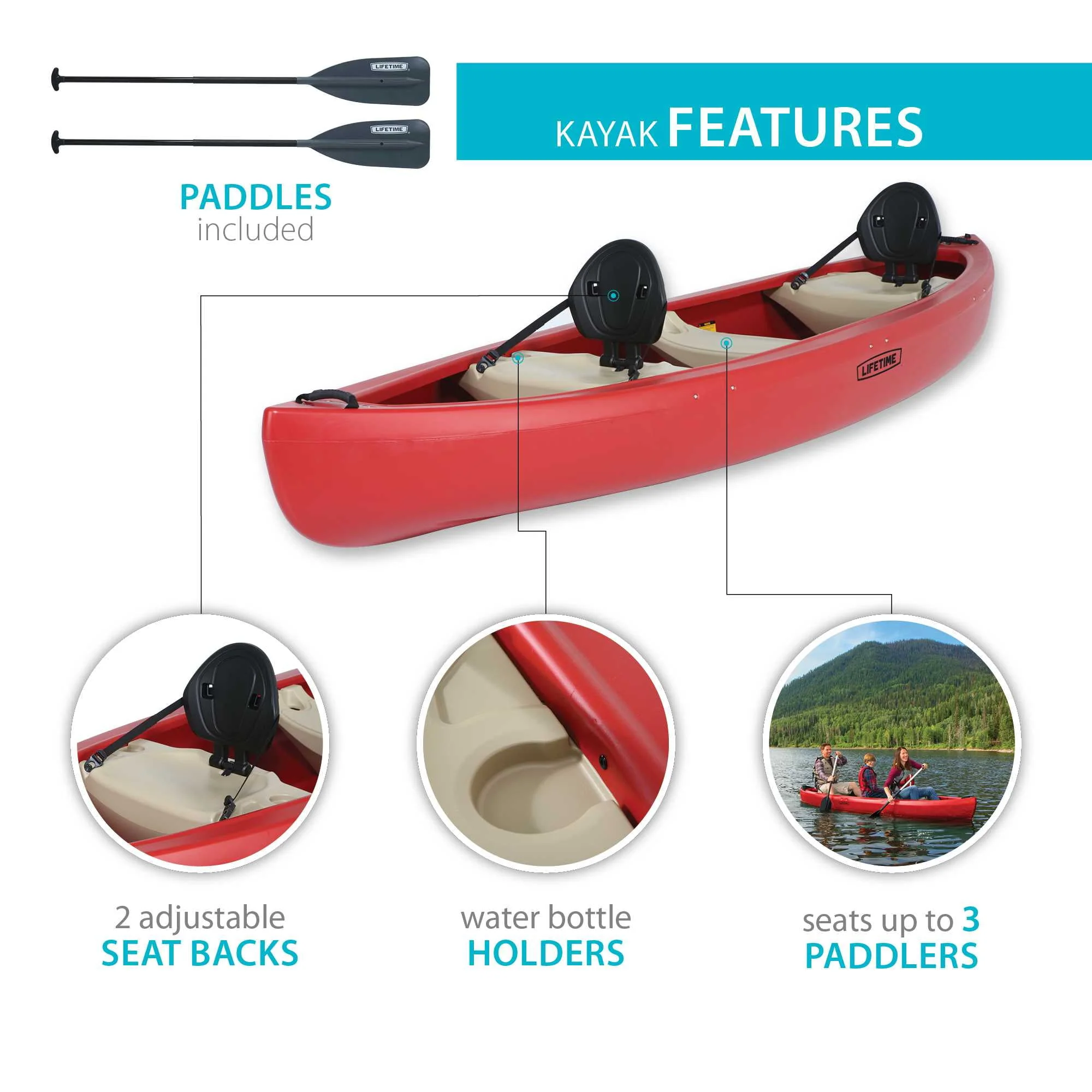 Lifetime Wasatch 130 Canoe - Forest Green - 90561