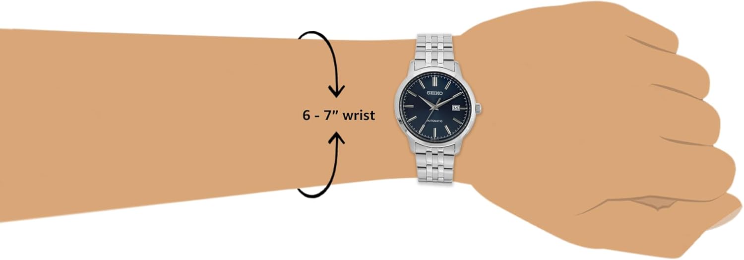 Seiko Men Analog Automatic Watch with Stainless Steel Strap SRPH87K1, Blue, Bracelet