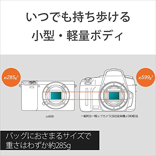 Sony Alpha a6000 Mirrorless Digitial Camera 24.3MP SLR Camera with 3.0-Inch LCD (Black) w/ 16-50mm Power Zoom Lens (Renewed)