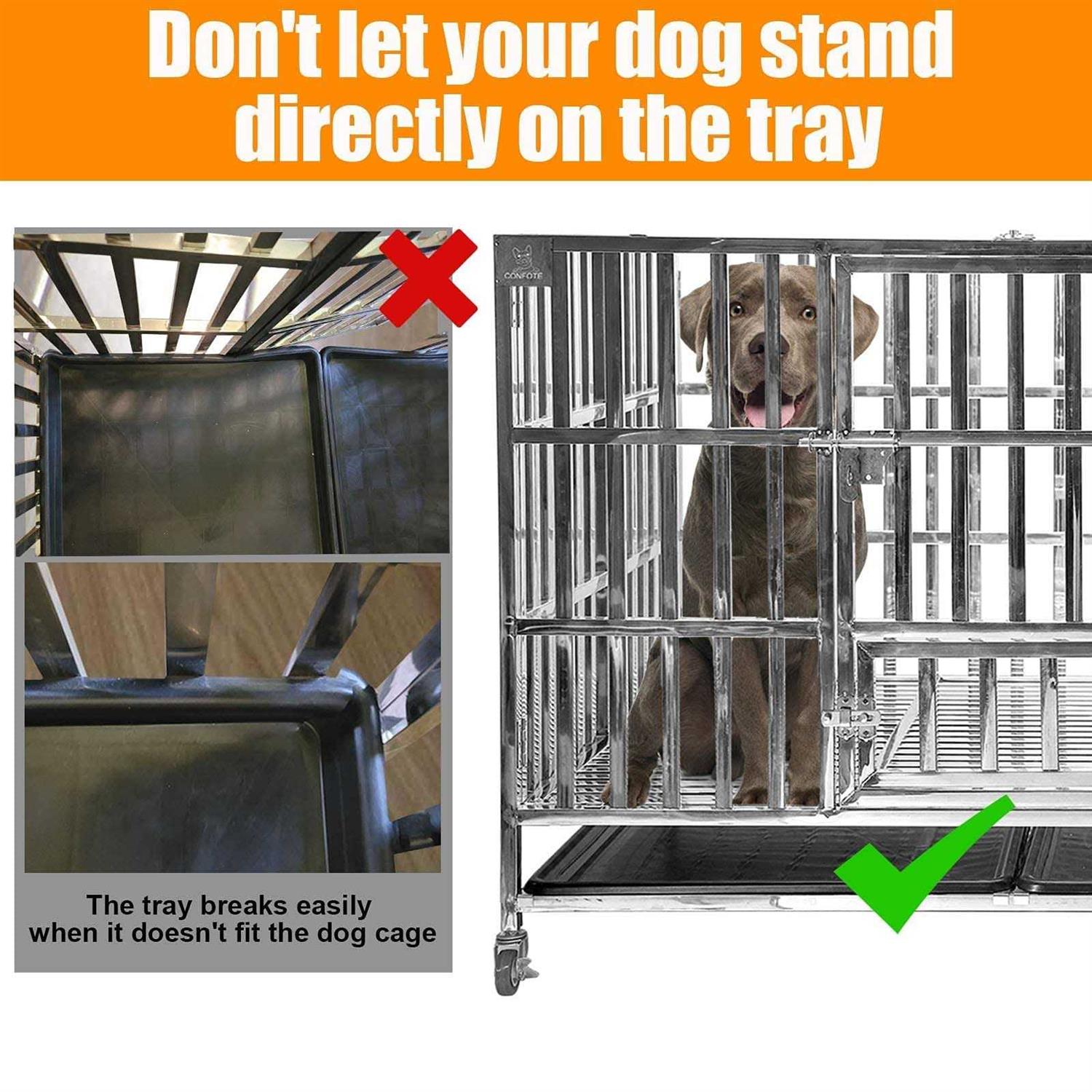 Confote Heavy Duty Stainless Steel Dog Cage Kennel Crate and Playpen for Training Large Dog Indoor Outdoor with Double Doors &amp; Locks Design - Pet Supplies online store