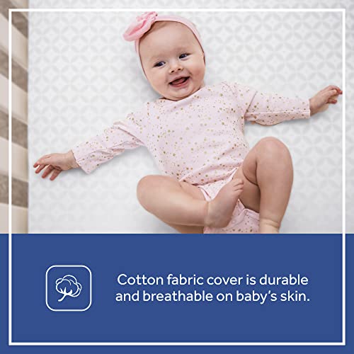 Sealy Flex Cool Breathable Hypoallergenic 2-Stage Dual Firm Waterproof Baby Crib Mattress & Toddler Bed Mattress, Cotton Cover, 204 Premium Coils, Air Quality Certified, Made in USA, 52"x28"