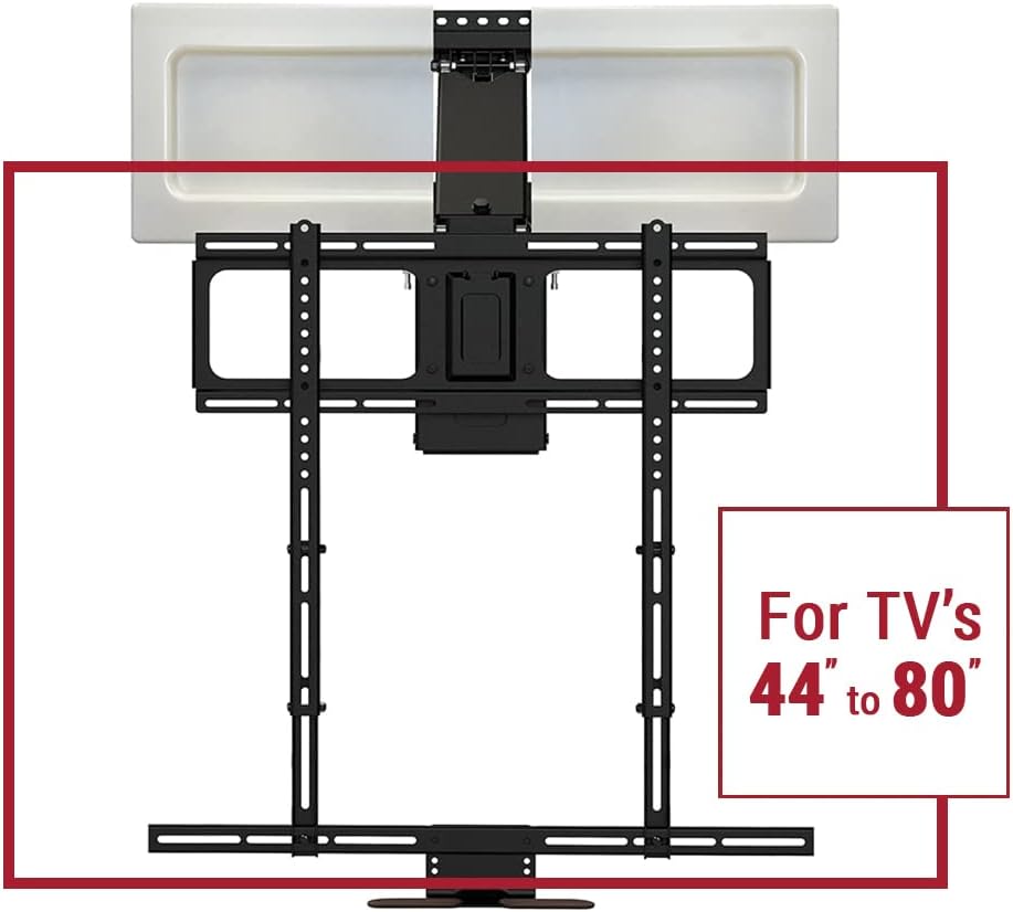 MantelMount MM540 - Above Fireplace Pull Down TV Mount for 40" to 80" Screen TVs to 90 lbs, with Patented auto-straightening, Adjustable Stops, Heat Sensor Handles & Paintable Covers
