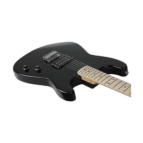 Davison Guitars Full Size Black Electric Guitar with Amp, Case and Accessories Pack Beginner Starter Package
