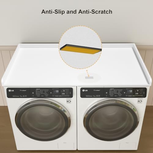 Ulif Over Washer and Dryer Countertop, Melamine Frosted Surface for Laundry Room Storage and Organization, 27.5" W x 54" L x 2.6" H
