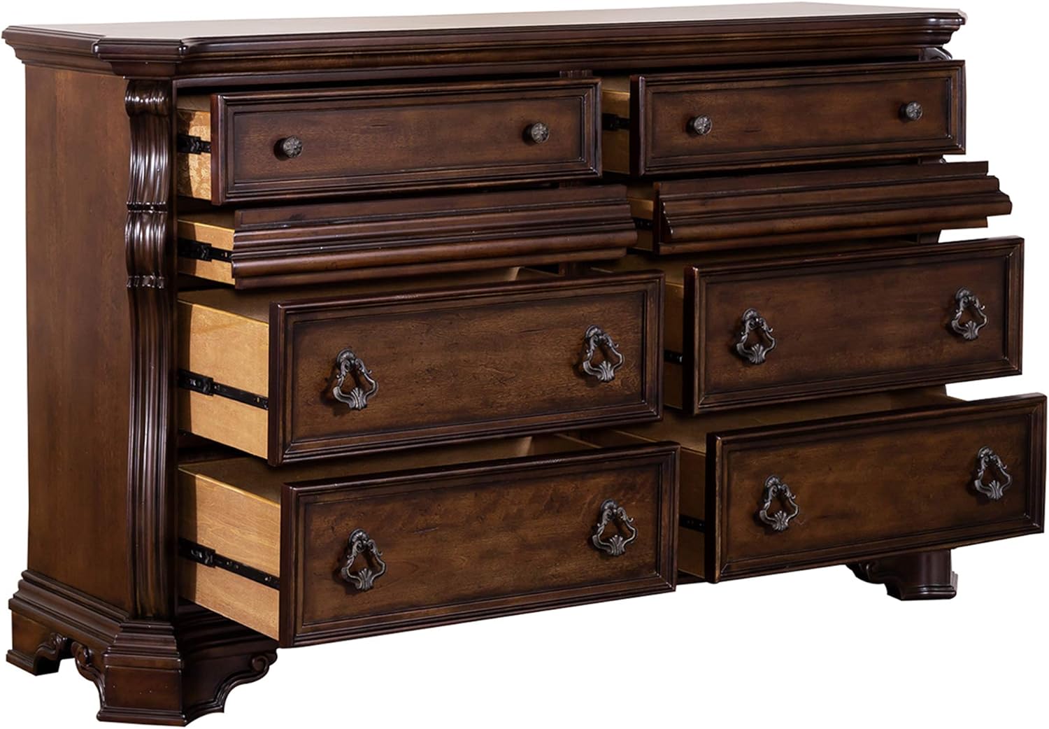 Liberty Furniture Industries Arbor Place 8 Drawer Double Dresser, 68" x 19" x 40", Brownstone Finish