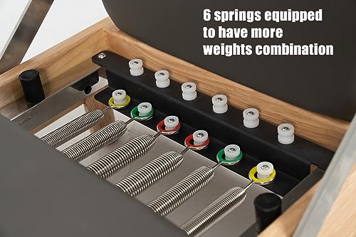 Pilates Reformer Machine, Wood Foldable Pilates Machine Equipment for Home Workout