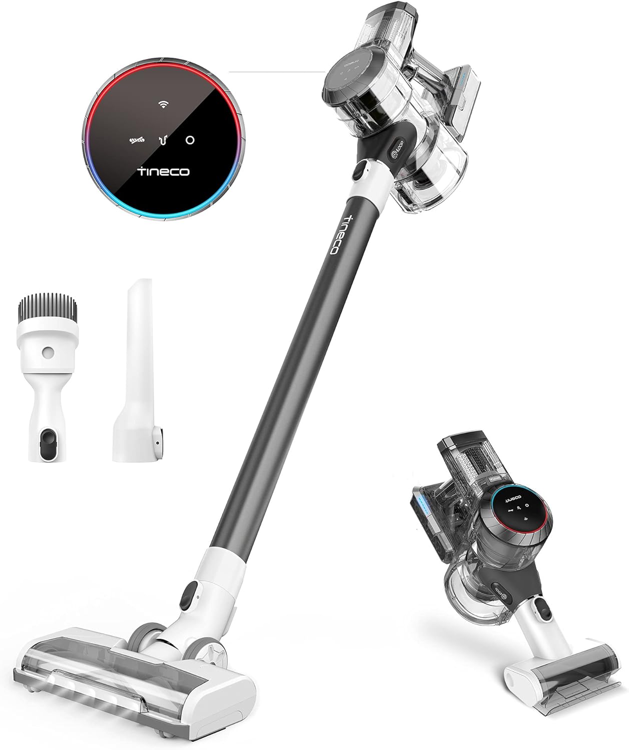 Tineco Pure ONE S11 Cordless Vacuum Cleaner, Smart Stick Handheld Vacuum Strong Suction & Lightweight, Cordless Handheld Vacuum Deep Clean Hair, Hard Floor, Carpet, Car (Pure ONE S11 Grey)