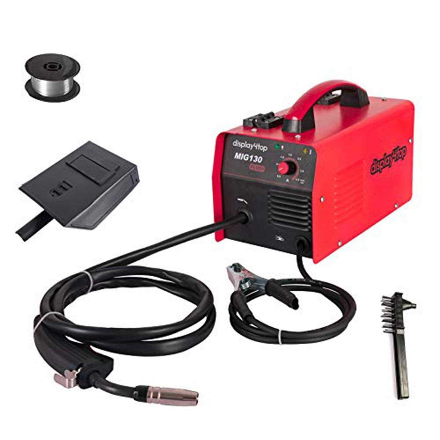 display4top Mig Welder 130A Portable Welding Machine Flux Core Wire Welder