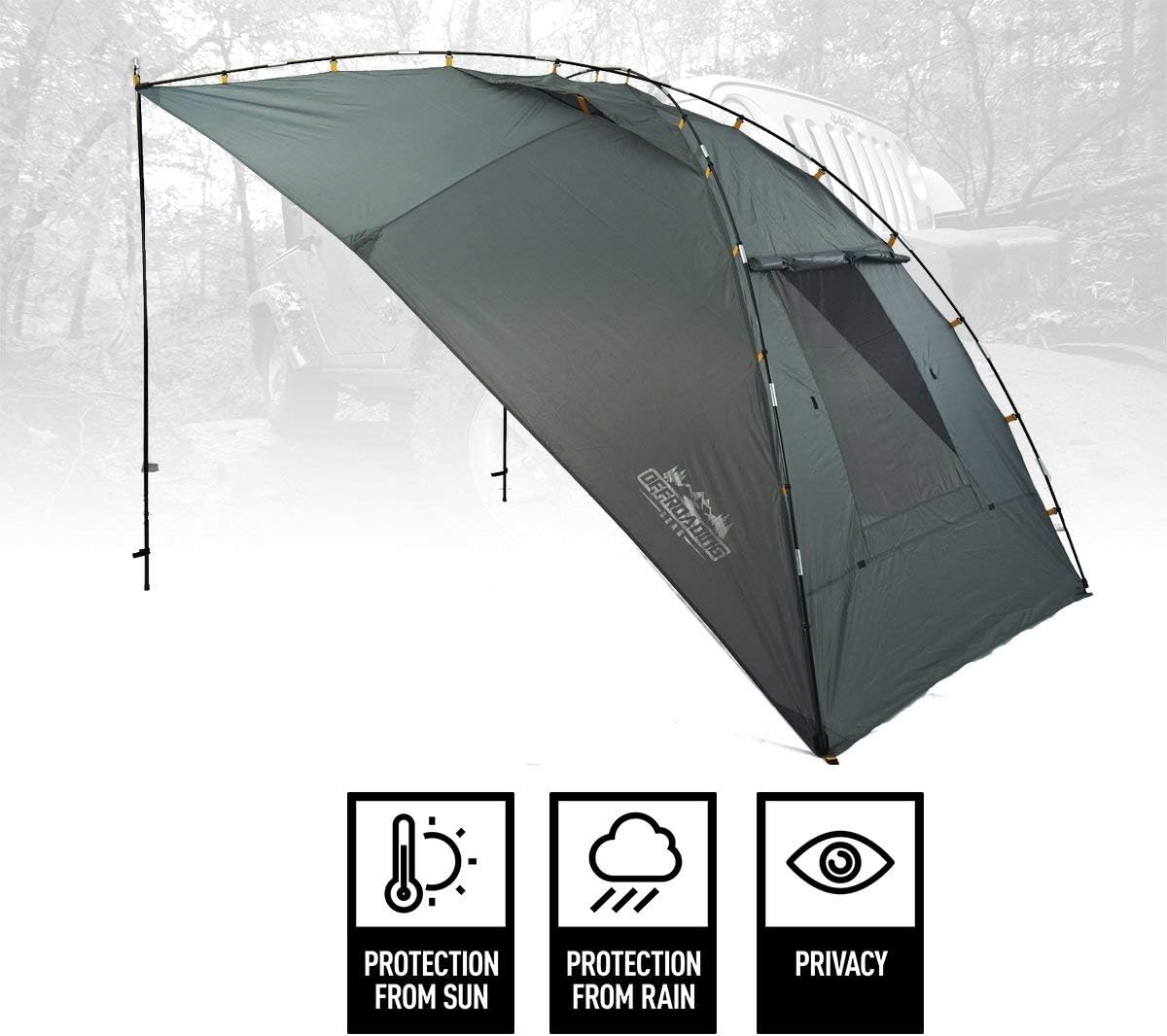 Portable Awning/Canopy/Sun Shade with Privacy Wall for Car/SUV/Camping/Beach/Etc.