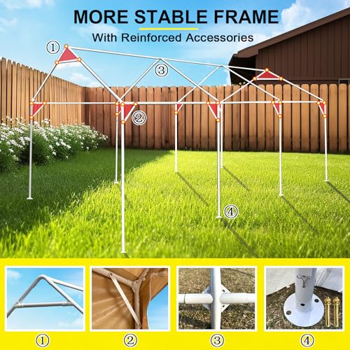 Rainproof Portable Paint Booth 26X14X10.5FT Spray Booth with 6pcs Mesh Windows & Floor for Painting Cars, Auto Parts, Furnitures and Other Big Items