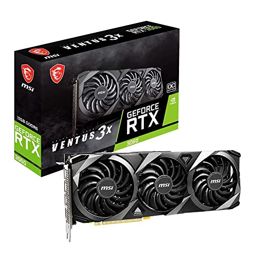 MSI GeForce RTX 3060 Ventus 2X 12G OC, Gaming Graphics Card - NVIDIA RTX 3060, 12GB GDDR6 Memory, 192-bit, 15 Gbps