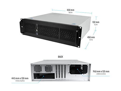 Rosewill 4U Server Chassis/Server Case/Rackmount Case, Metal Rack Mount Computer Case with 8 Bays & 4 Fans Pre-Installed (RSV-R400)