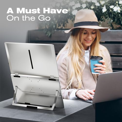 Laptop Screen Extender, Portable Monitor for Laptop 12" Full HD IPS Display, Dual Monitor Extender Compatible with 13-16 Inch Windows, Chrome & Mac
