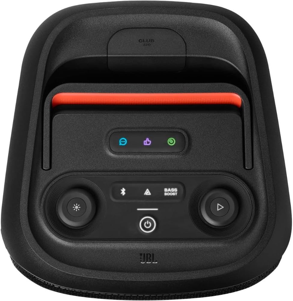 JBL PartyBox Club 120 Portable Speaker with Foldable Handle Pro Sound Futuristic Lightshow (Black) Bundle with JBL Wired Dynamic Vocal Mic