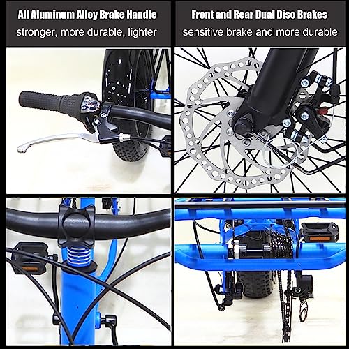 24 inch Adult Tricycle,7 Speed Cruiser Trike, All Terrain Fat Tire 3 Wheel Bikes with Large Basket for Seniors, Women, Men, Adult Trikes for Shopping Picnic Outdoor Sports