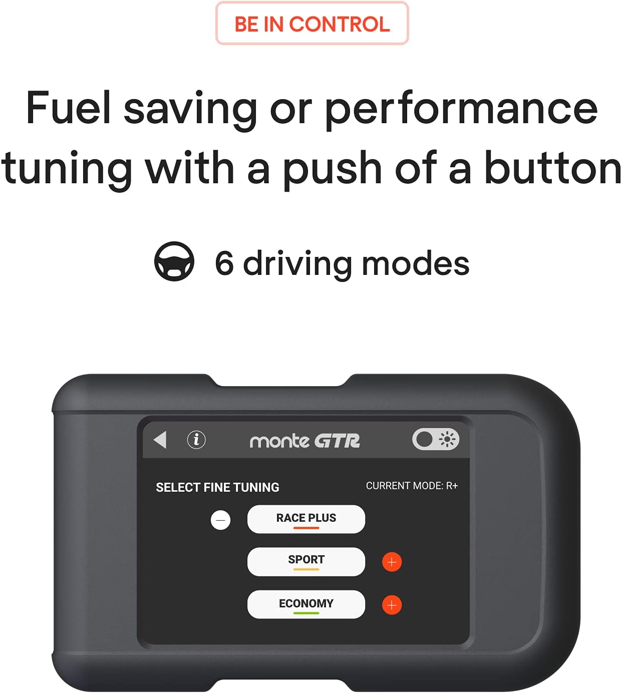 Monte Tuning Universal Performance Tuner - Monte GTR Powerful 4 in 1 Performance Chip Tuning Device, Fuel Saver and Car Diagnostic Scanner - Powerful Performance Programmer for Most Cars and SUVs