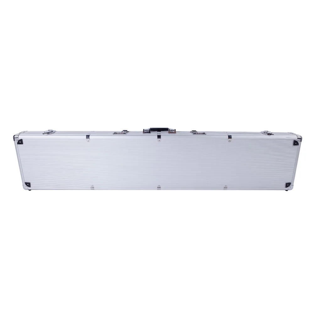 Zimtown 53" Long Aluminum Locking Gun Shotgun Hard Storage Box Carry Case With 2 Combination Lock Silver
