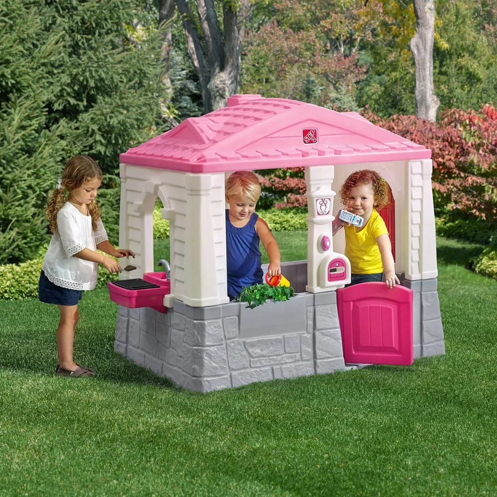 Step2 Neat & Tidy Cottage II Brown Playhouse Plastic Kids Outdoor Toy
