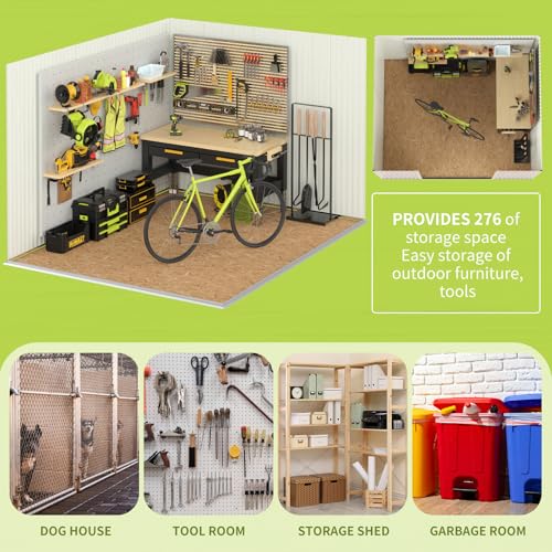 Metal Storage Shed,Outdoor Storage Building 10x12,Large Backyard Sheds with Lockable Doors,Waterproof Outside Storage Shed