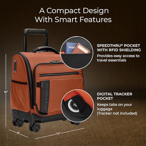 Briggs & Riley Domestic 22" Carry On Expandable Spinner - Luggage for Travel, Suitcases with Wheels, Softside Rolling Bag for Men & Women, Self-Repairing Zipper - ZDX Collection, Black