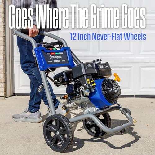 Westinghouse WPX3400 Gas Pressure Washer, 3400 PSI and 2.6 Max GPM, Onboard Soap Tank, Spray Gun and Wand, 5 Nozzle Set, for Cars/Fences/Driveways/Homes/Patios/Furniture