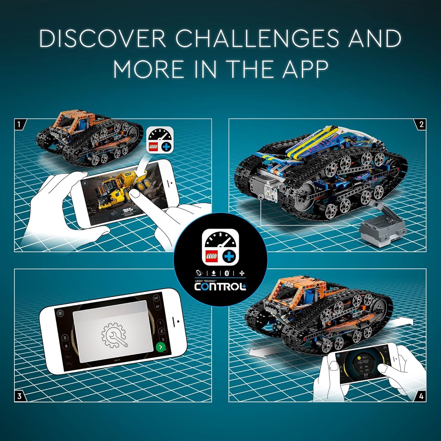 LEGO Technic App-Controlled Transformation Vehicle 42140, Off Road Remote Control Car, Building Car Kit That Flips, 2in1 RC Truck and Race Car Toy, Great Gift for Boys, Girls, Kids Who Love RC Cars
