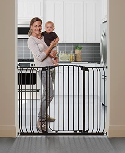 Dreambaby Chelsea Extra-Tall Auto-Close Security Baby Safety Gate-Black-with Extensions, Black, 28 - 42.5"