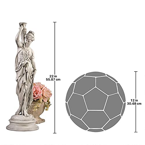 Design Toscano KY799519 Dione the Divine Greek Water Woman Indoor/Outdoor Garden Statue, Grande Size, 10 Inches Wide, 38 Inches Tall, Handcast Polyresin, Antique Stone Finish