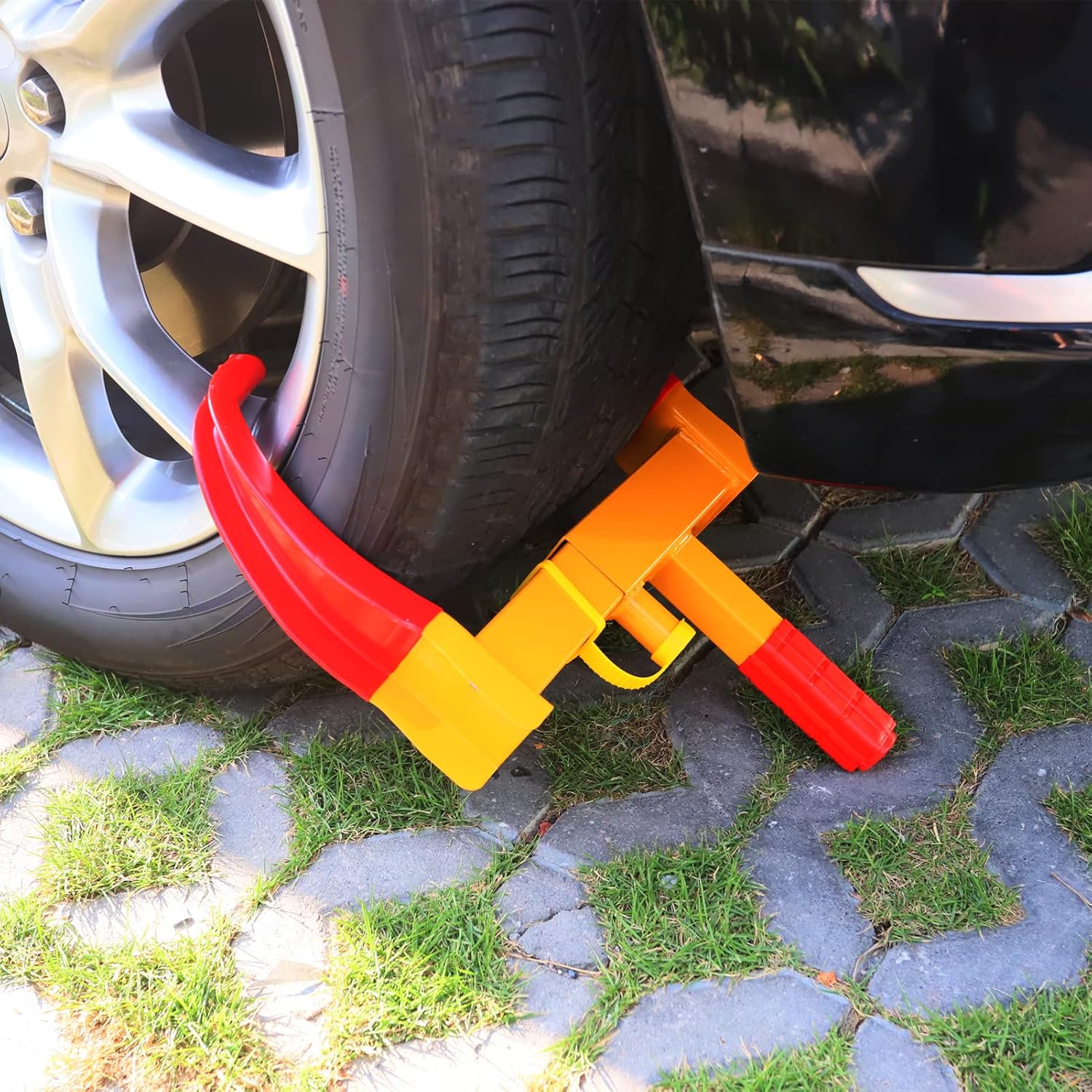 DIWANGUS Wheel Clamp Lock Universal Security Tire Lock Adjustable Anti Theft Lock Heavy Duty Trailer Lock Wheel Clamp for Most Cars SUV Motorcycle (2PCS)