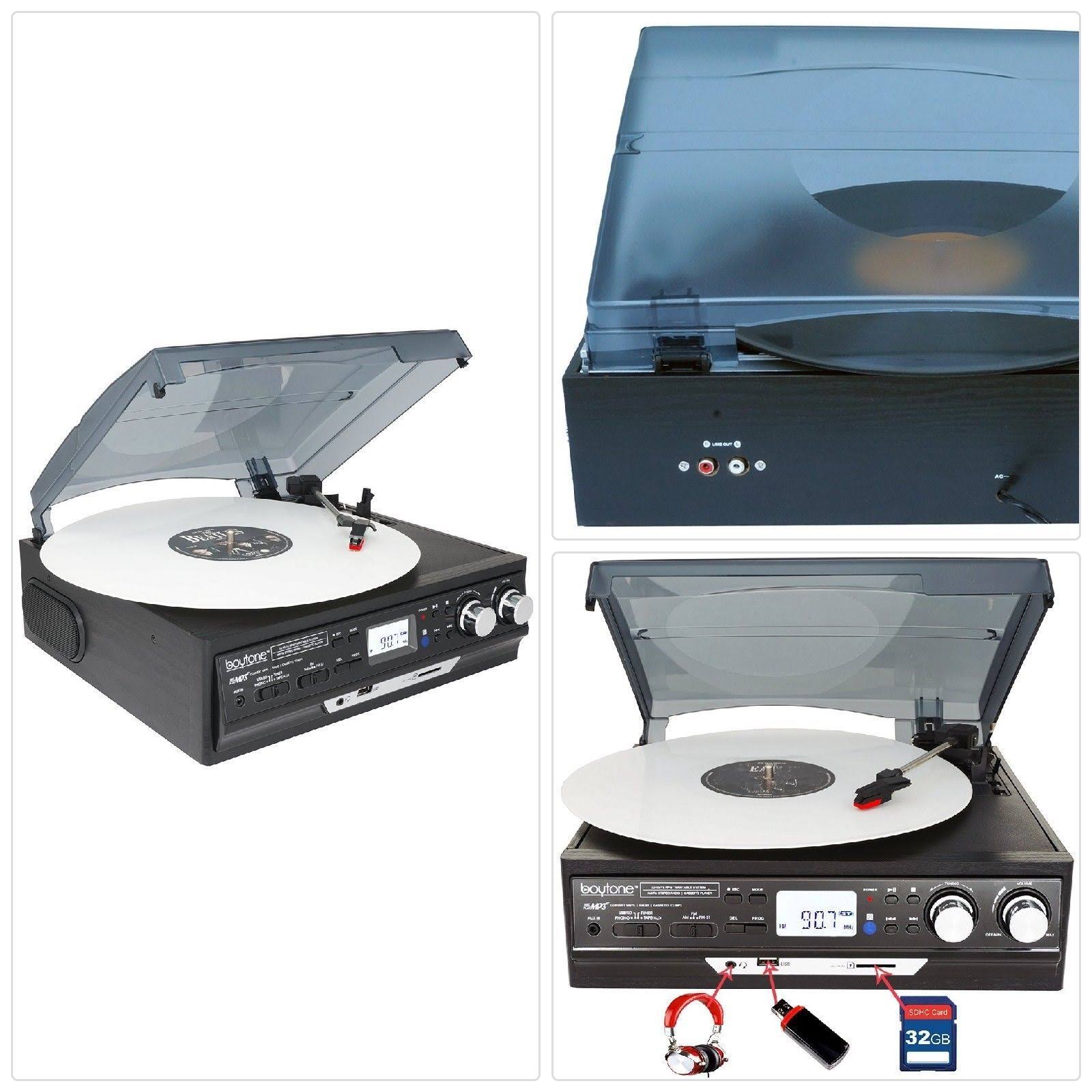 Boytone BT-37B-C Bluetooth 3-Speed Stereo Turntable, Wireless Connect