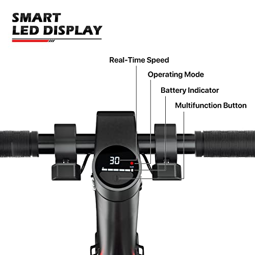MoNiBloom E-Scooter Electric Kick Scooter w/LED Display and Bluetooth APP, Portable Folding Commuting Scooter for Adults & Teens