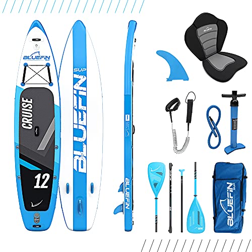 Bluefin Cruise Premium Stand Up Paddle Set | Inflatable Paddleboard for Adults | SUP Package with Backpack, Fiberglass Paddle, and Pump | 5 Year Warranty