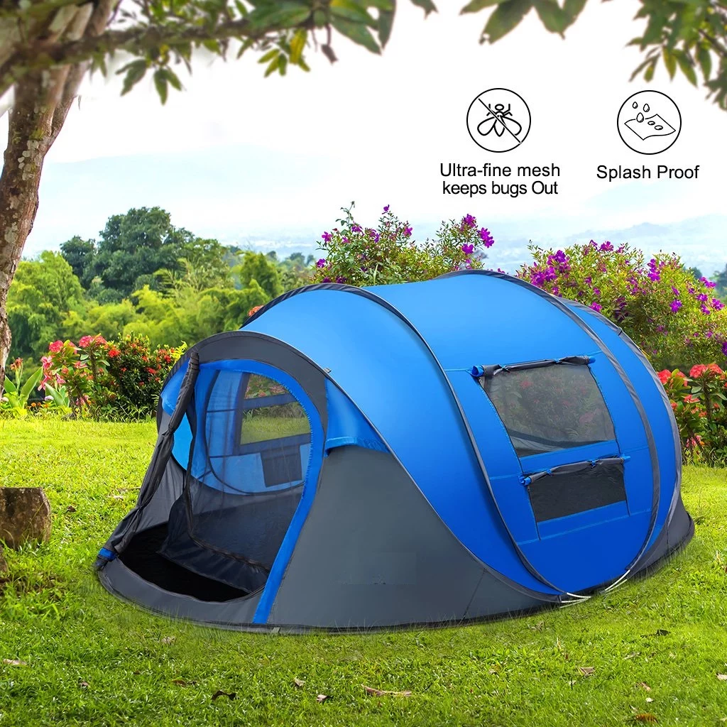 4 Person Easy Pop up Tent Waterproof Automatic Setup 2 Doors-Instant Family Tents for Camping Hiking & Traveling