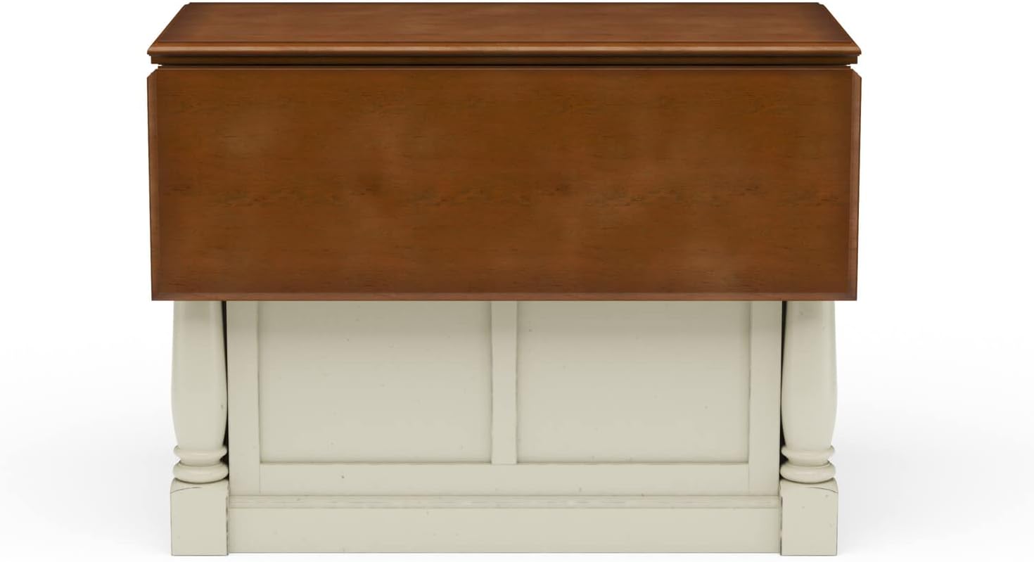 Homestyles Monarch Kitchen Island Set, 50 Inch Width, Antique White