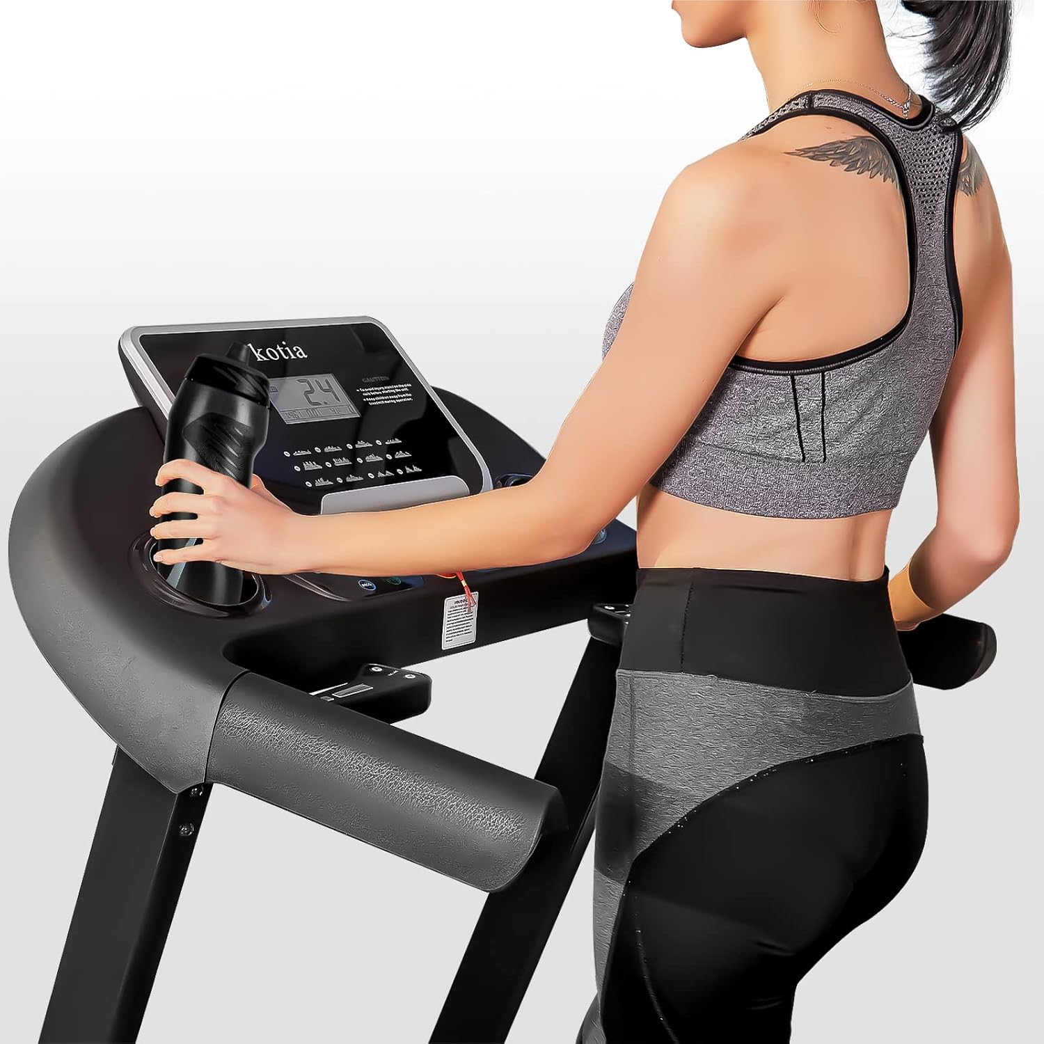kotia Folding Treadmill 330 lb Capacity Electric Treadmill with 15 Levels Auto Incline and Large Running Area for Home Gym Workout (3.25HP Model TD1460)