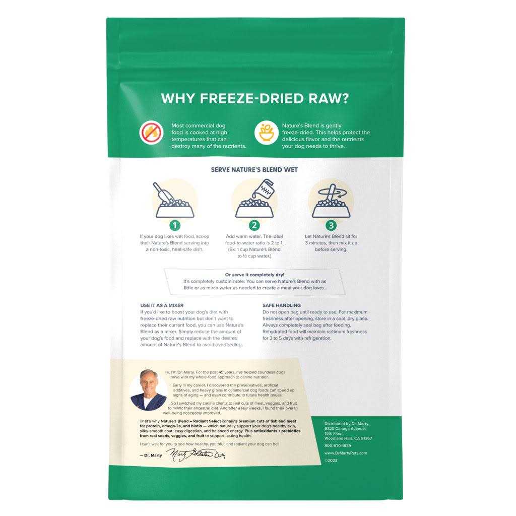 Dr. Marty Nature's Blend Radiant Select Freeze Dried Dog Food - Pet Supplies online store