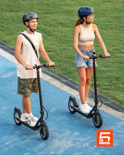 5TH WHEEL V20 Pro Electric Scooter, 10" Solid Tires, 350W Motor & 18 MPH, Turn Signals and Dual Brakes, APP Control & E-Lock, Portable and Foldable Commuter Electric Scooter for Adult