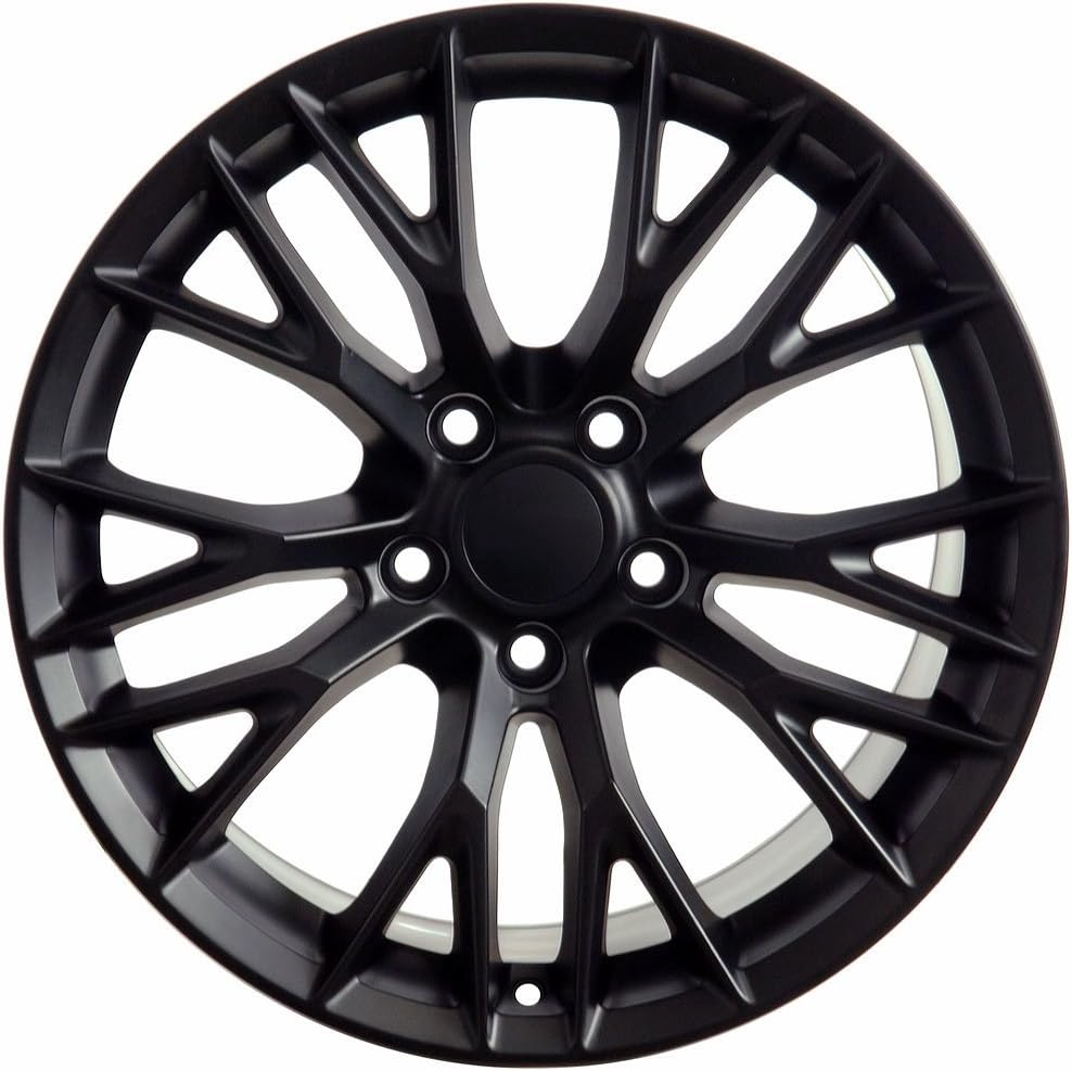 Partsynergy Replacement For 19" Rim fits 2005-2013 Chevrolet Corvette C7 Z06 Style Satin Black 19x10 Aluminum Wheel