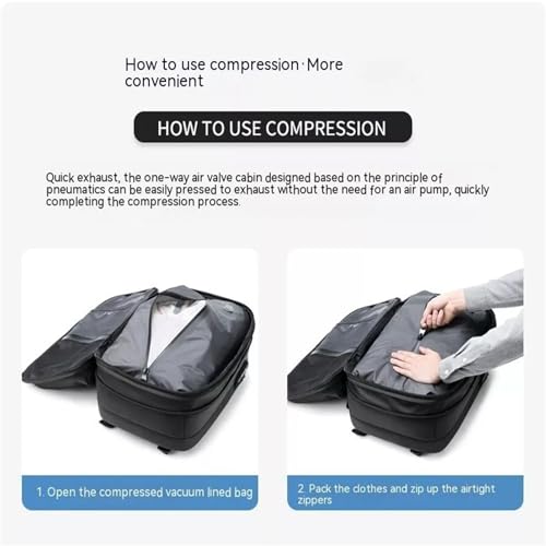 Sitiour Vacpack Backpack, Vacuum Backpack Travel, Travel Backpack with Vacuum System, 60L Expandable Vacuum Travel Bag
