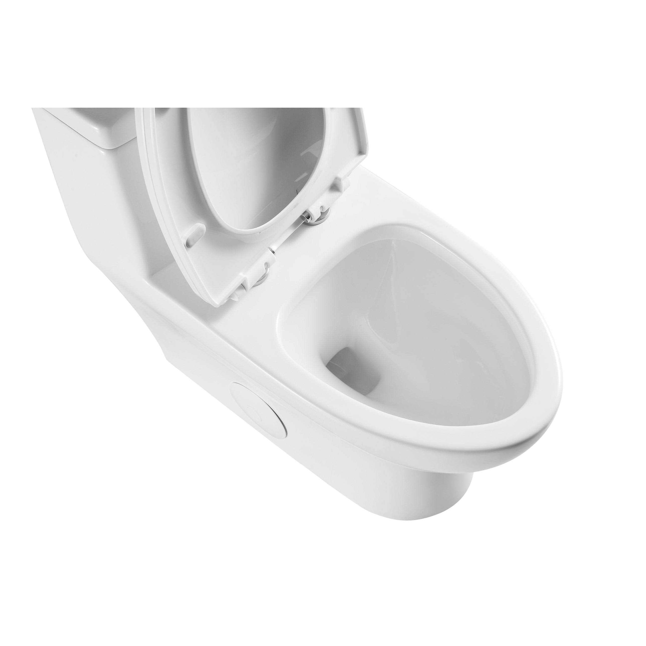 White Contemporary 1-Piece Dual Flush 1.2/1.6 GPF Elongated Toilet