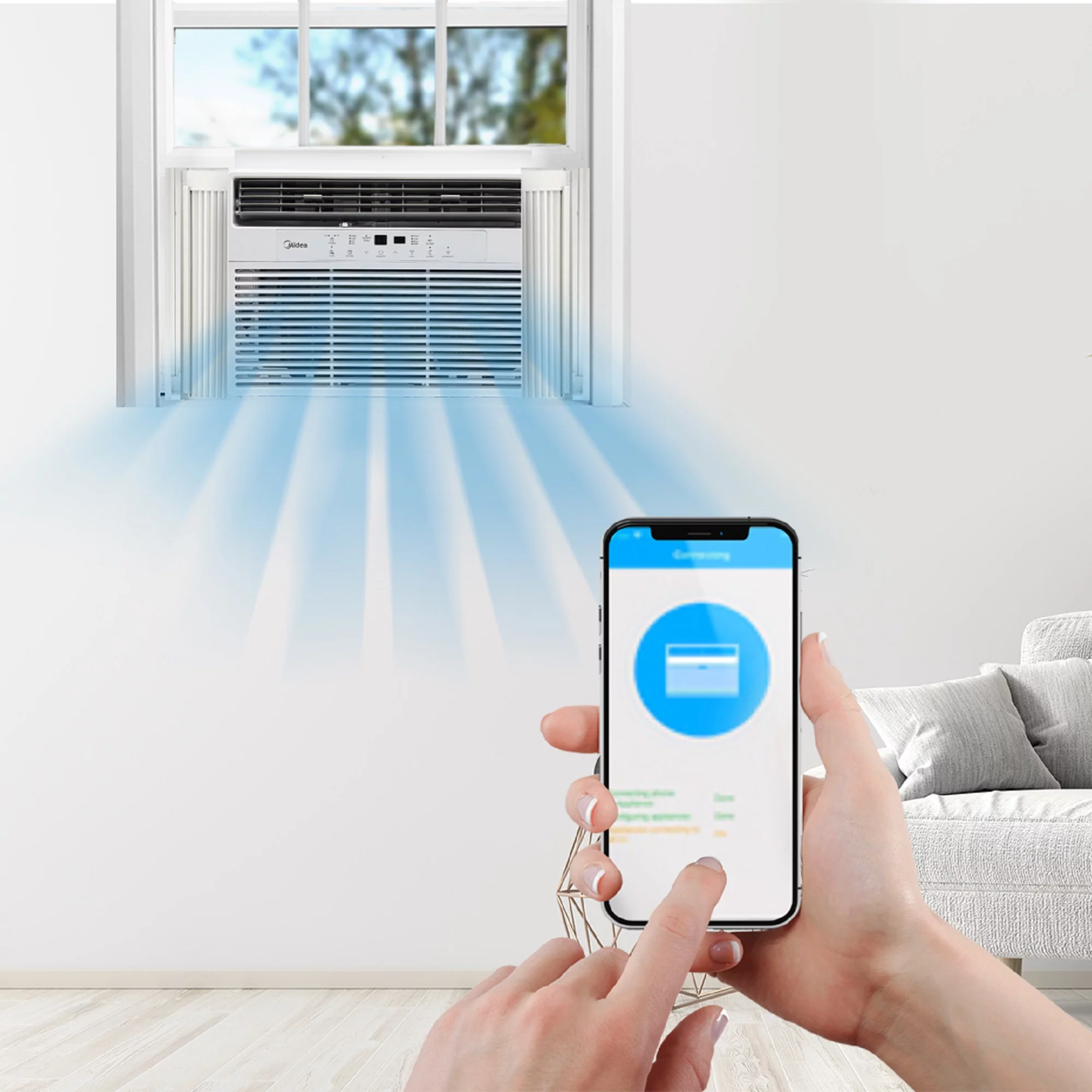 Midea 12,000 BTU 115V Smart Window Air Conditioner with ComfortSense Remote, Cools up to 550 Sq. Ft., White, MAW12S1WWT