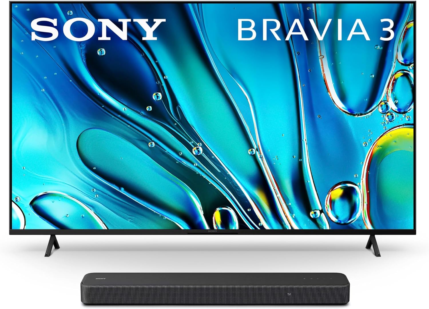 Sony 55 Inch 4K Ultra HD TV BRAVIA 3 LED Smart Google TV with Dolby Vision HDR and Exclusive Features for Playstation®5 (K-55S30), 2024 Model HT-S2000 Compact 3.1 Ch Dolby Atmos Sound Bar.