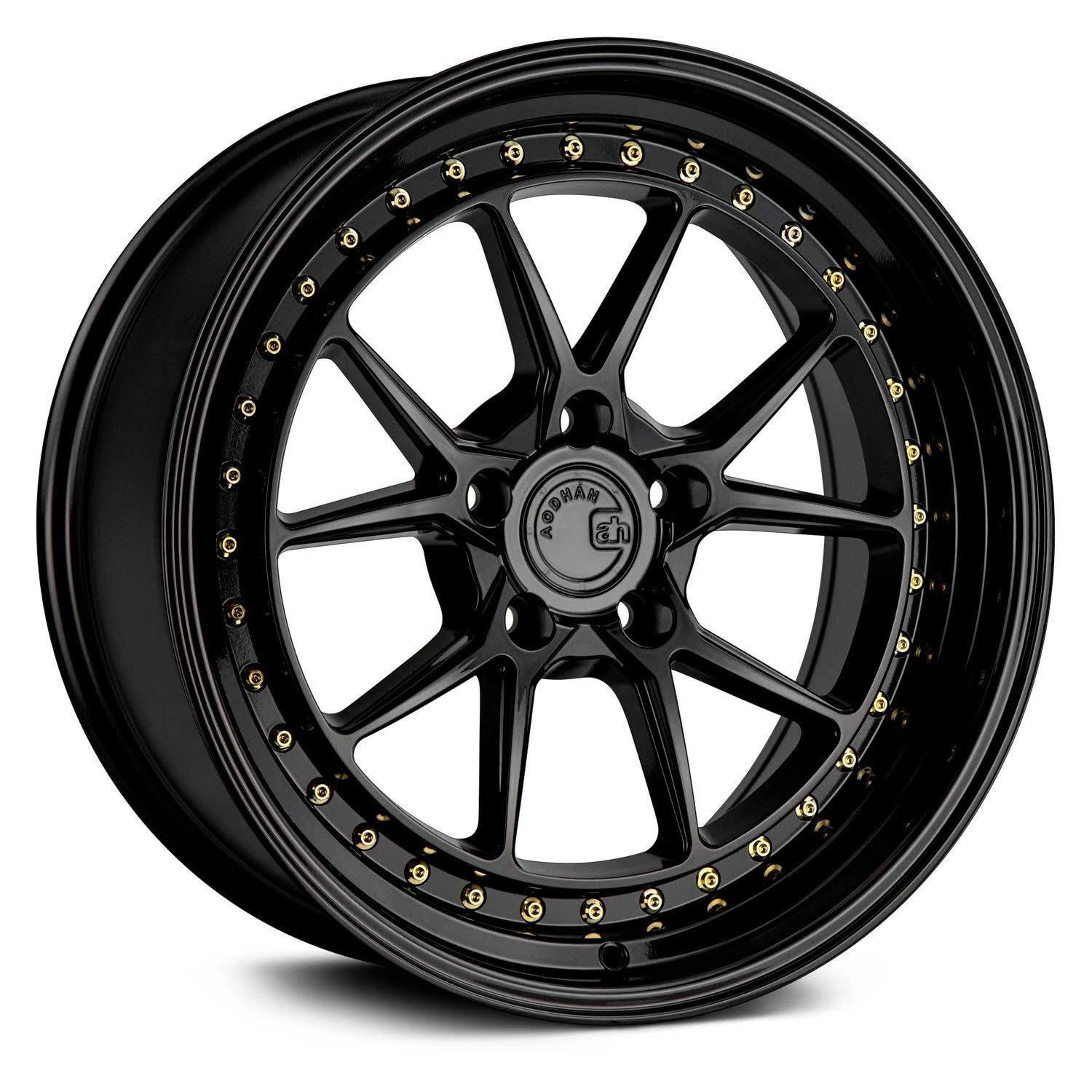 Aodhan - DS08 Gloss Black with Gold Rivets (18x22 x 8.5