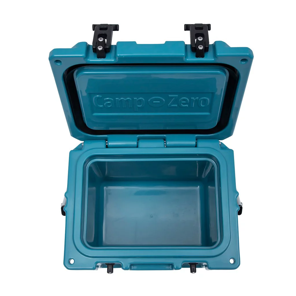 CAMP-ZERO 10L Premium Cooler/Ice Chest with Carry Handle and 2 Molded-in Cup Holders with Drain Channels | Turquoise
